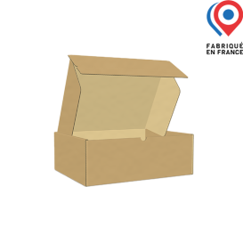 Boîte d'expédition en carton 415x334x150mm avec bande adhésive et bande d'arrachage
