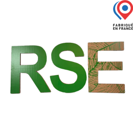 Mot RSE en carton alvéolaire - Lettres décoratives personnalisables