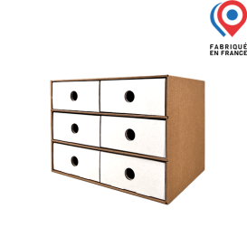 Module de rangements 6 tiroirs en carton - Personnalisable