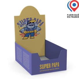 PLV Boîte distributrice longue en carton - Personnalisable