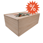 Caisse en bois à glissière pour 12 bouteilles 75cl  de vin de Bordeaux. Personnalisable avec logo, texte ou photo