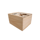 Caisse en bois à glissière 6 bouteilles 75 cl de vin de Bordeaux 2x3. Personnalisable avec logo, photo et texte 
