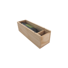 Caisse en bois à glissière pour une bouteille de vin de Bordeaux 75cl. Personnalisable avec votre logo, photo ou visuel. 