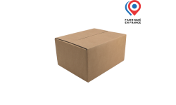 Carton d'expédition 6 bouteilles de vin de Bordeaux 2X3 double cannelure. Carton personnalisable avec logo, texte, image et photo. Fabriqué en France