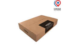caisse d'expédition kraft 478x330x78 mm à rabats, personnalisable avec logo, visuel ou photo