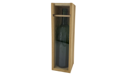 Caisse bois à glissière plexi 1 bouteille 75cl Bordeaux debout