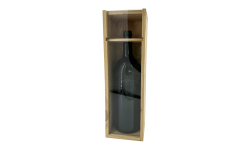 Caisse bois à glissière plexi 1 magnum 150cl Bordeaux de face