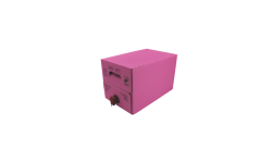 Bag-in-box carton rose 10L avec robinet et poignée intégrés. Personnalisable avec logo, visuel ou photo impression française 