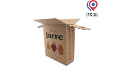 Carton d'expédition MAUCO'LISSIME®  pour 3 bouteilles de 75cl. Caisse carton recyclable et personnalisable avec logo, photo ou texte. Fabriqué en France.