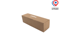 Coffret en carton kraft brun pour une bouteille magnum de Bordeaux de 1,5L. Fabriqué en France.