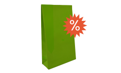 Vue de face de la pochette cadeau verte 120 x 45 x 200 mm