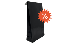 Pochette cadeau noire 120 x 45 x 200 mm – vue de face, finition élégante et format compact idéal pour produits beauté et petites créations. Logo % car produit en destockage