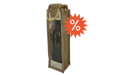 sac toile de jute beige clair avec logo en destockage
