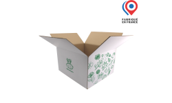Carton d'expédition à rabats, recyclable personnalisable avec logo, visuel ou photo