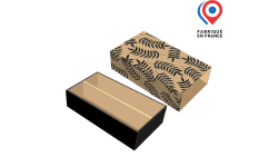 Boîte coffret rectangulaire en carton avec fourreau personnalisable sur mesure, fabriquée en France 