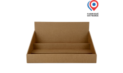 Présentoir de comptoir en carton kraft écru 3 niveaux - Personnalisable