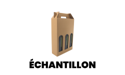 Coffret portable en carton kraft brun pour 3 bouteilles de vin