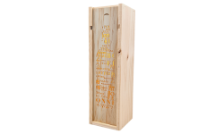 Édition limitée "Bonnes fêtes" - Caisse bois à glissière 1 Bordeaux 75cl pour bouteille de vin