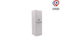 Carton d'expédition blanc une bouteille double magnum 3 litres personnalisable avec logo, texte, photo ou image. Fabriqué en France.