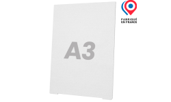 Chevalet carton ondulé blanc format A3 personnalisable avec logo, texte ou photo