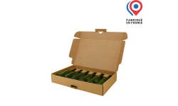 Coffret 6 bouteilles de bière 33cl long neck, emballage personnalisable avec logo, texte ou image. Fabriqué en France.