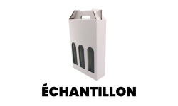 Coffret en carton blanc personnalisé avec logo pour 3 bouteilles de vin