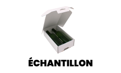 Coffret en carton kraft blanc personnalisé avec logo, texte ou visuel pour 2 bouteilles de vin. Fabriqué en France.