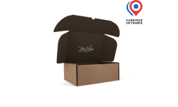 boîte à oreilles en carton ondulé écru 245x195x100 mm personnalisable