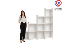 étagère en carton ondulé, 10 cases, structure légère et modulable