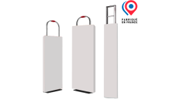 Produit made in France Habillage de portique de sécurité en carton ondulé recyclable, personnalisable avec logo et visuels