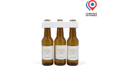 tripack emballage carton kraft blanc portable bouteilles de bières long neck 33cl personnalisable. Fabriqué en France.