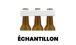 tripack emballage carton kraft blanc portable bouteilles de bières long neck 33cl personnalisable. Fabriqué en France.