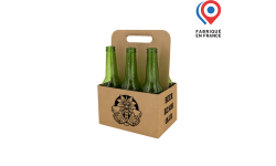 Panier pour 6 bouteilles de 33 cl long neck idéal pour la vente en boutique, pour bière et bières artisanales. Fabriqué en France