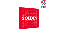 Panneau publicitaire SOLDES 1M x 1M - Personnalisé