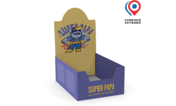 PLV Boîte distributrice longue en carton - Personnalisable