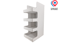 Rangement de bureau en carton ondulé personnalisable 4 étagères, fabriqué en france, meuble de bureau en carton.