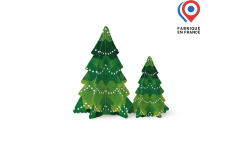 Sapin de Noël en carton ondulé personnalisable avec logo, texte, image, fabrication française