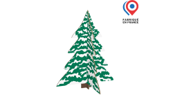 sapin en carton 30 cm imprimé vert, déco de comptoir ou de vitrine, ambiance Noël éco-responsable